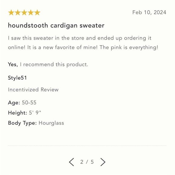 ENGLISH FACTORY FOR ANTHROPOLOGIE HOUNDSTOOTH CROPPED CARDI SWEATER IN PINK MED - Picture 7 of 9